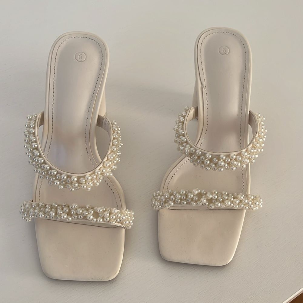 White Pearl Heels - Bridal